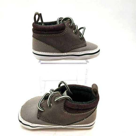 Gymboree Toddler Boys Gray Brown Faux Suede Lace-Up Ankle Boots Size 2 jj3734 - Picture 3 of 8